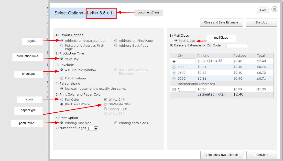 Letter Selection Options